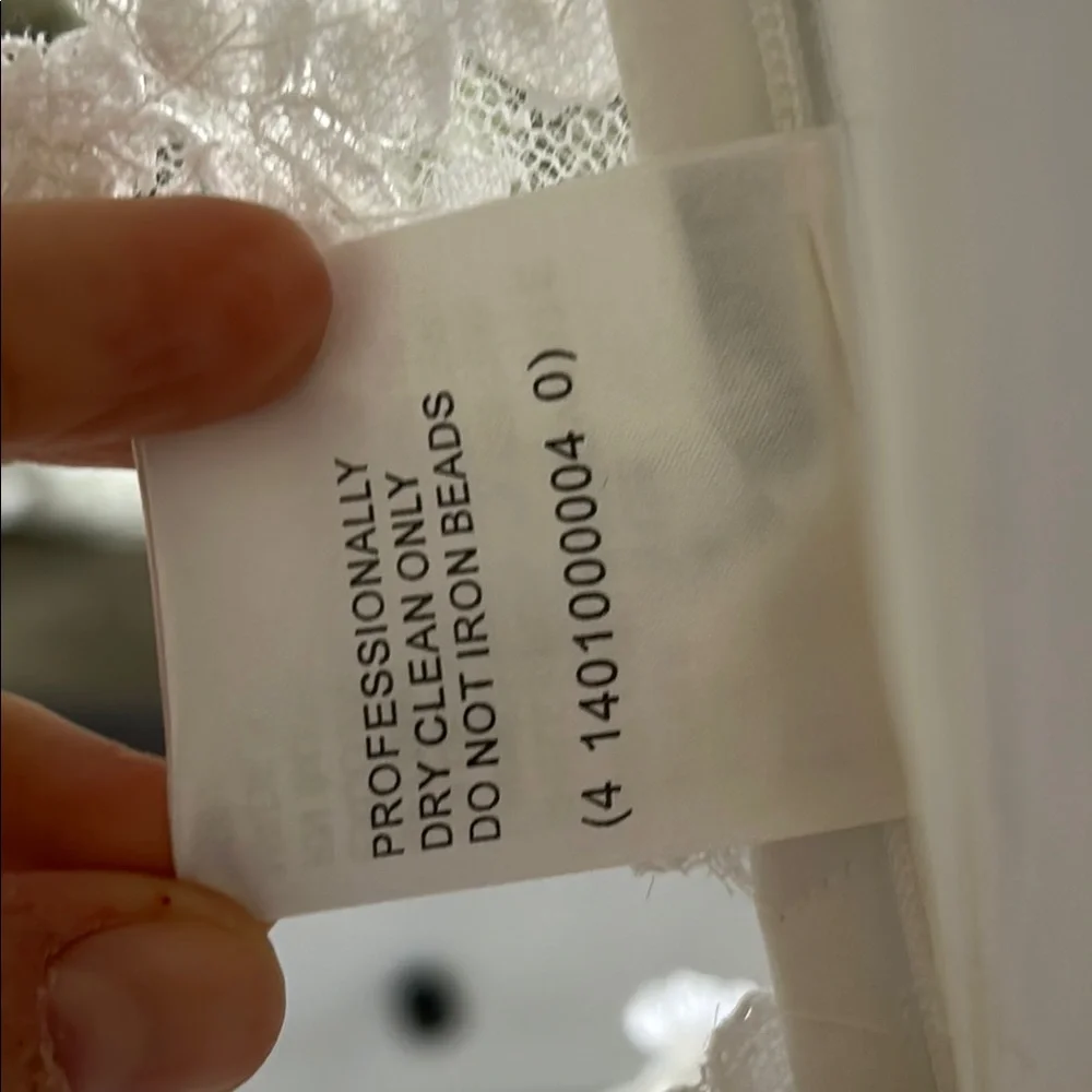 MAKE OFFER Oleg Cassini Strapless David’s Bridal White Wedding Dress - Picture 7 of 16